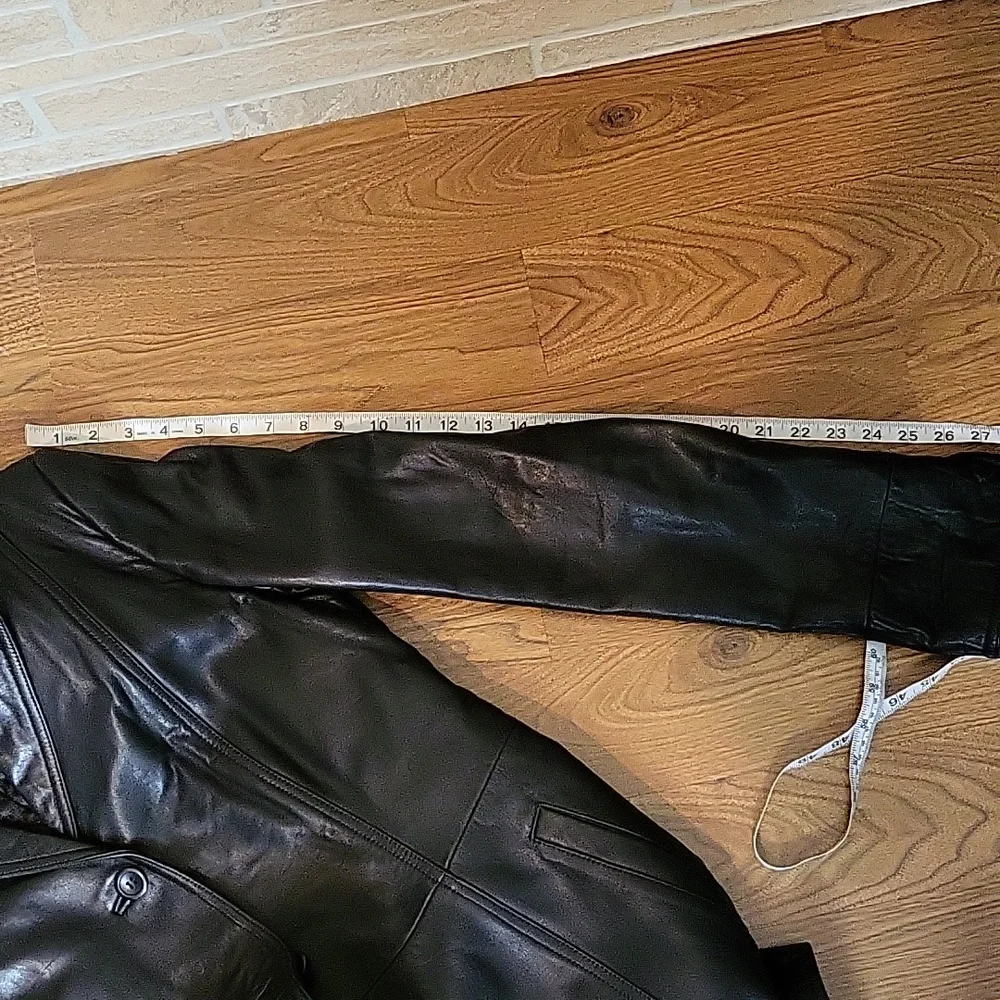ROSLEEN Mid Length Soft Leather Jacket Belted Buttons - Picture 12 of 15